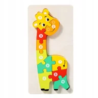 Puzzle - Puzzle Drewniane Układanka Dla Dzieci Żyrafa Zestaw Zabawka Prezent 3+ - miniaturka - grafika 1