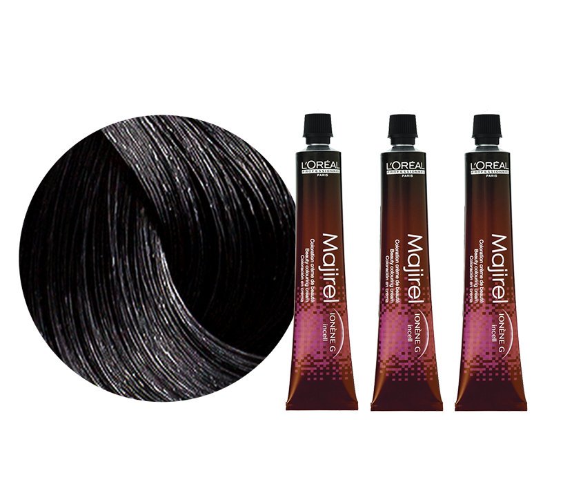 Loreal Majirel 1 trwała farba do włosów kolor czarny 3x 50ml zestaw