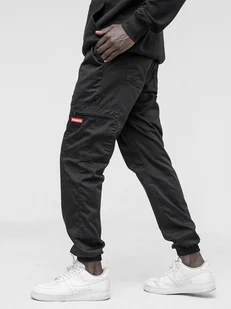 Spodnie Materiałowe Jogger Bojówki Męskie Czarne / Czerwone Jigga Wear Stripe Zip Cargo S - Spodnie męskie - miniaturka - grafika 1