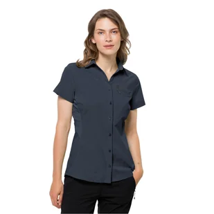 Damska koszula z krótkim rękawem Jack Wolfskin PEAK SHIRT W night blue - XS - Koszule damskie - miniaturka - grafika 1