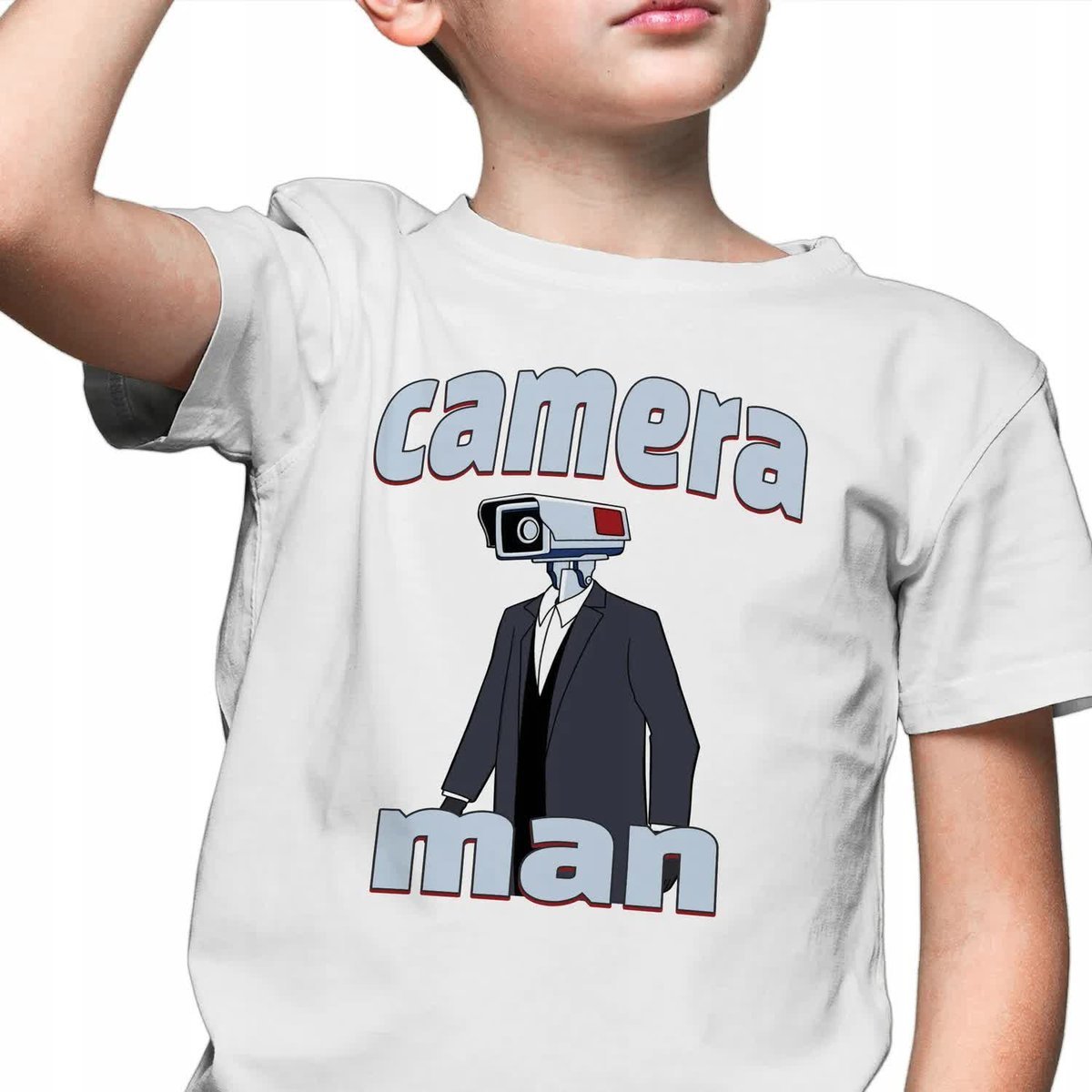 DZIECIĘCA KOSZULKA Biała T-SHIRT Śmieszny Prezent SKIBIDI TOILET Wzory 134