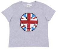 Koszulki i topy damskie - Szara koszulka/t-shirt z cekinami SMILEY 3XL - miniaturka - grafika 1
