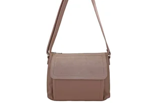 Torebka skórzana z zamszową klapką - Różowa pudrowa - Torebki damskie Torebka skórzana z zamszową klapką - Różowa pudrowa - Torebki damskie - miniaturka - grafika 9