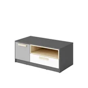Szafki RTV - Szafka RTV PO-11 Pok Lenart Biały, Jasny Szary, Buk Ibsen, Grafit - miniaturka - grafika 1