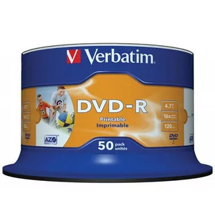 Płyta DVD-R printable 4,7GB VERBATIM cake 50szt. - Nośniki danych - miniaturka - grafika 1