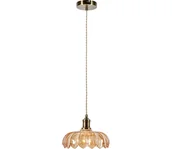 Lampy sufitowe - Markslöjd 108858 - Żyrandol na lince KURAGE 1xE27/40W/230V mosiądz/dymny beżowy - miniaturka - grafika 1