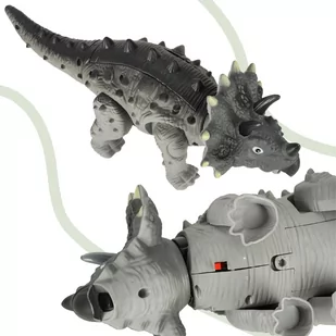 Dinozaur Triceratops zabawka interaktywna na baterie chodzi świeci ryczy - Zabawki zdalnie sterowane - miniaturka - grafika 4