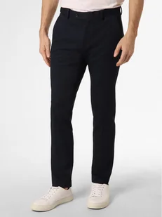Finshley & Harding London Męskie spodnie od garnituru modułowego Mężczyźni Slim Fit niebieski wypukły wzór tkaniny, 42 - Spodnie męskie - miniaturka - grafika 1