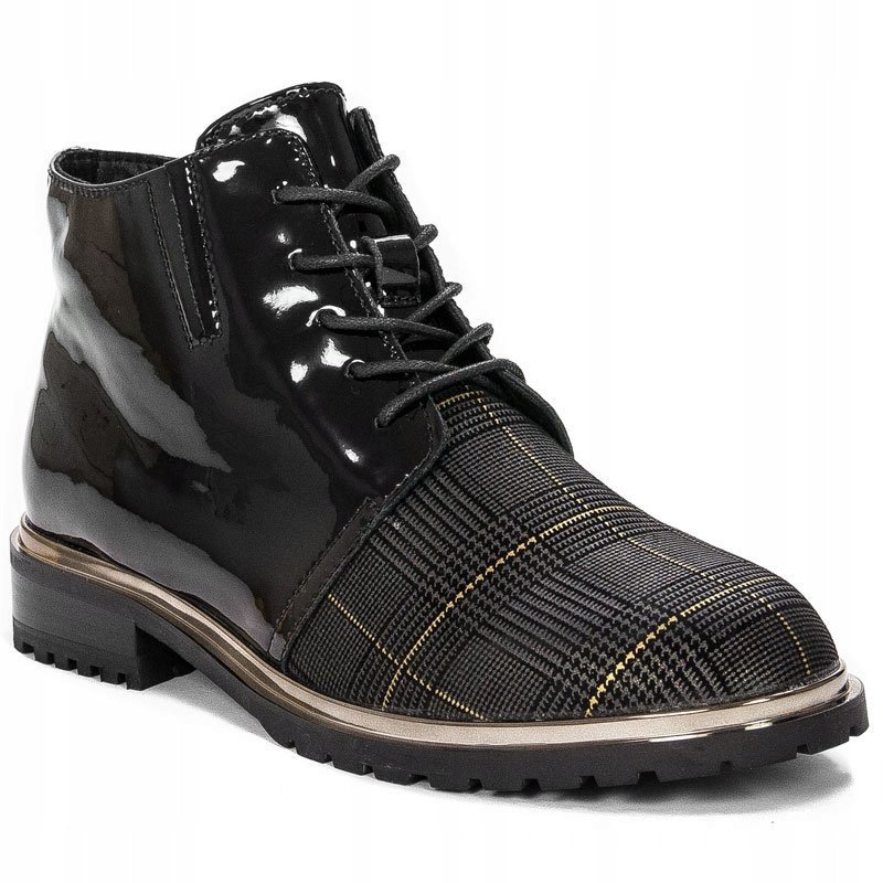 Botki Artiker 47C0107 skórzane lakier czarne r.36