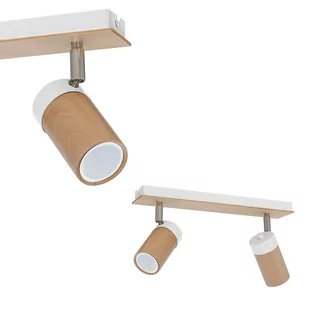 Milagro MLP9008 Baron White 2x8W Plafon biały/drewno - Lampy sufitowe - miniaturka - grafika 3