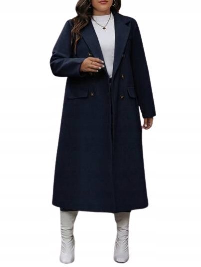 SHEIN PLU SIZE PŁASZCZ GRANATOWY DŁUGI 44 ŁŁD