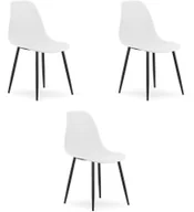 Krzesła - Krzesło skandynawskie białe WAT nogi czarne 3 szt. do kuchni biuro Loft - miniaturka - grafika 1