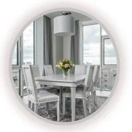 Lustra - LUSTRO LED PODŚWIETLANE DO ŁAZIENKI TOALETKI SREBRNE OKRAGŁE W RAMIE 75 CM - miniaturka - grafika 1