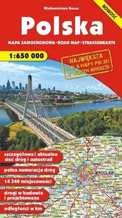 GAUSS Polska - mapa samochodowa (skala 1:650 000) - Opracowanie zbiorowe - Atlasy i mapy - miniaturka - grafika 1