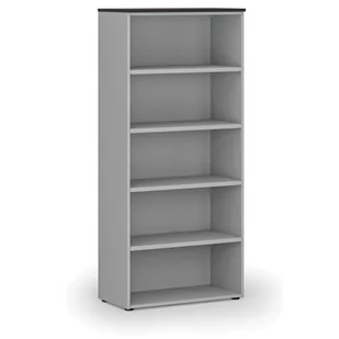 Regał biurowy PRIMO GRAY, 1781 x 800 x 420 mm, szary/wenge - Regały biurowe - miniaturka - grafika 1