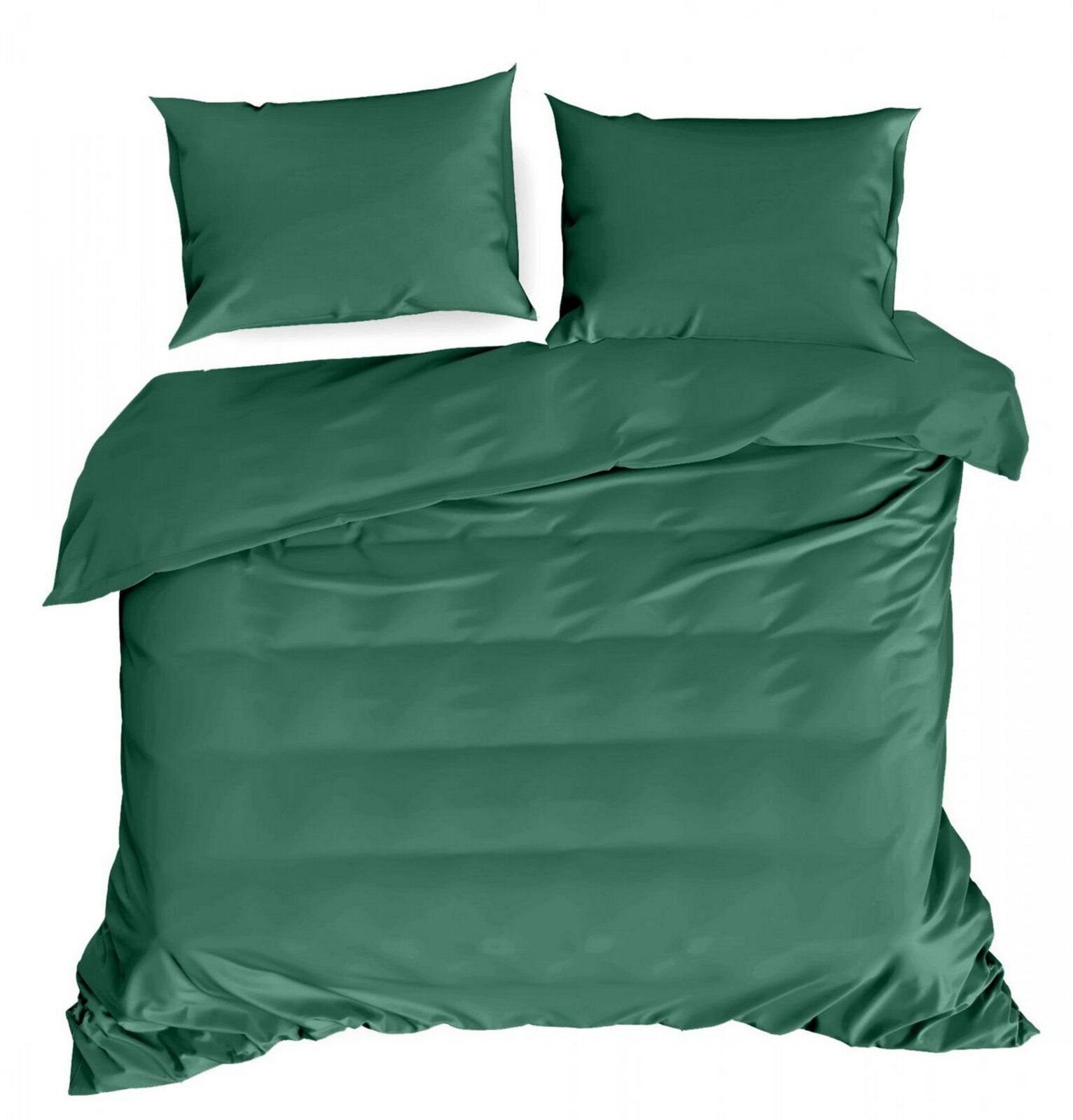Eurofirany Pościel HARMONY 220x200 + 70x80x2 butelkowa zieleń 115 g/m