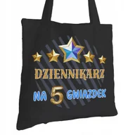 Torby i wózki na zakupy - Torba Bawełniana dla Dziennikarza Czarna Prezent ekologiczna Trwały Nadruk - miniaturka - grafika 1