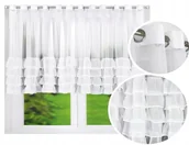 Firany - FIRANA GOTOWA z FALBANAMI ZAZDROSTKA FIRANKA WOAL PRZELOTKI 400x130 cm - miniaturka - grafika 1