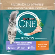 Sucha karma dla kotów - Purina ONE Coat & Hairball - 6 x 1,4 kg Dostawa GRATIS! - miniaturka - grafika 1