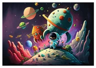 Fototapety - Fototapeta RAKIETA KOSMOS 3D Dla Dzieci 368x254 - miniaturka - grafika 1