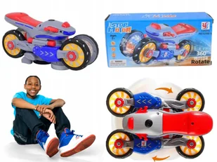 Ixora Motocykl Transformer Akrobacje 360° z Muzyką i Światłami LED ! - Zabawki zdalnie sterowane - miniaturka - grafika 1