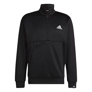 adidas Męska bluza M Gg Sl 1/4 z zamkiem błyskawicznym, czarno-biała, XXL, czarny/biały, XXL - Bluzy męskie - miniaturka - grafika 1
