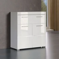 Szafki łazienkowe - Trendteam Amanda szafka łazienkowa, 73 x 79 x 31 cm, biała, wysoki połysk, z szufladą; łatwa w utrzymaniu w czystości 1393-805-01 - miniaturka - grafika 1