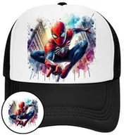 Czapki i chusty sportowe męskie - Czapka z Daszkiem SpiderMan Czarna z Nadrukiem Na Lato Siatka Bejsbolówka - miniaturka - grafika 1