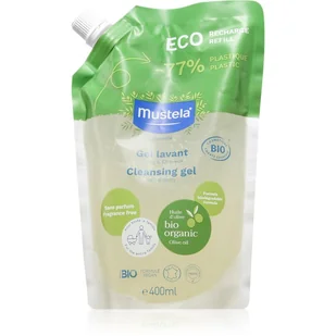 Mustela BIO żel do mycia ciała i włosów dla dzieci od urodzenia napełnienie 400 ml - Kosmetyki kąpielowe dla dzieci - miniaturka - grafika 1
