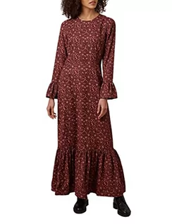 Sukienki - People Tree Damska sukienka maxi V&A Glendale, biznesowa, casualowa, bordowa, 16, Burgund, 42 - grafika 1