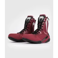 Kimona, stroje i obuwie - Venum Buty Bokserskie Boxing Shoes Elite Burgundy/Silver - miniaturka - grafika 1