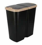 Kosze na śmieci - Kosz Na Śmieci COMPACTA Q DUO Jasny Brąz/Czarny 45l - miniaturka - grafika 1