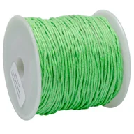 Półfabrykaty do biżuterii - SZNUREK bawełniany woskowany 1mm zielony limonka 20-30m - miniaturka - grafika 1