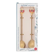 Łyżeczki - Łyżeczka z Mikołajem 2 sztuki złota - miniaturka - grafika 1