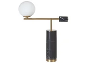Lampy stojące - Lampa stołowa marmurowa czarna ze złotym HONDO - miniaturka - grafika 1