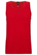Koszulki męskie - BOSS Męski tank top Active 1 Slim-Fit z dekoracyjnym, odblaskowym wzorem, czerwony, XXL - miniaturka - grafika 1