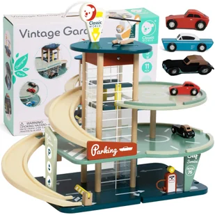 CLASSIC WORLD Wielopoziomowy Parking Auta Helikopter Dystybutor Myjnia + Akc. - Tory, garaże, parkingi - miniaturka - grafika 1