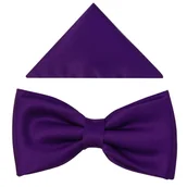Krawaty i muchy męskie - Gładka fioletowa muszka szeroka B44 - miniaturka - grafika 1