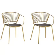 Krzesła - Beliani Zestaw 2 krzeseł do jadalni złoty RIGBY - miniaturka - grafika 1