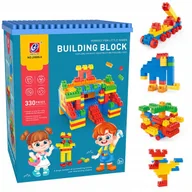 Klocki - Klocki PLASTIKOWE dla Dzieci Konstrukcyjne Duży ZESTAW w KUFERKU 330 ele - miniaturka - grafika 1