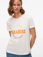 Koszulki i topy damskie - Vero Moda Koszulka "Mella" w kolorze białym - miniaturka - grafika 1