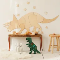Wyposażenie pokoiku dziecięcego - Drewniany dinozaur na ścianę triceraptos - miniaturka - grafika 1