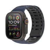 Akcesoria do smartwatchy - DUX DUCIS pasek CS magnetyczny silikonowy do Apple Watch 42/44/45/46/49 mm granatowo czarny - miniaturka - grafika 1