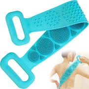 Rękawice i gąbki do kąpieli - Retoo, silikonowa szczotka z hydromasażem, niebieska - miniaturka - grafika 1