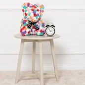 Sztuczne kwiaty - Miś Gustaw, miś z róż Rose Bear, multikolor, 40 - miniaturka - grafika 1