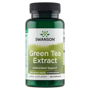 SWANSON Green Tea Extract (zielona herbata) 500mg - (60 kap) - Suplementy naturalne - miniaturka - grafika 1