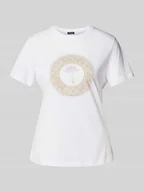 Koszulki i topy damskie - T-shirt z obszyciem kamieniami stras model ‘Tolu’ - miniaturka - grafika 1