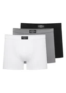 Majtki męskie - Bokserki (dłuższa nogawka) Main Henderson 3-pak czarny, szary, biały XL - miniaturka - grafika 1