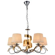 Lampy sufitowe - Candellux DENIS Lampa wisząca Żyrandol Chrom/złoty 5x40W E14 35-23445 - miniaturka - grafika 1