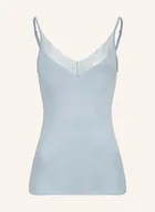 Koszulki i topy damskie - Hanro Top Cotton Delight blau - miniaturka - grafika 1
